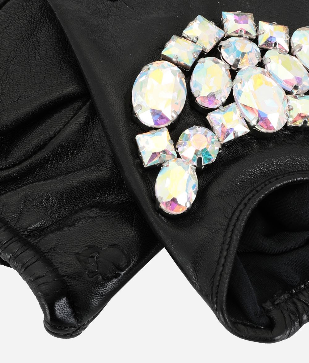 KARL LAGERFELD Sparkly Stones Fingerless Gloves Glove Woman r