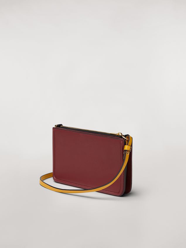 Clutch Marni Clutch in burgundy leather Woman