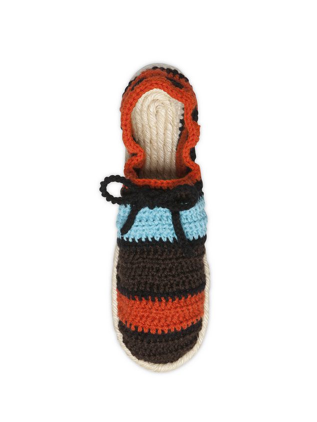 Accessory Marni MARNI MARKET espadrille sandals in turquoise, red, black and brown cotton and fique Man