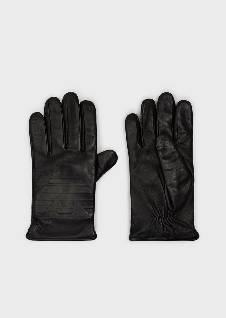 armani leather gloves