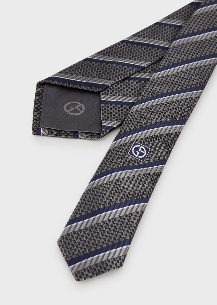 Silk tie with regimental pattern | Man | Giorgio Armani