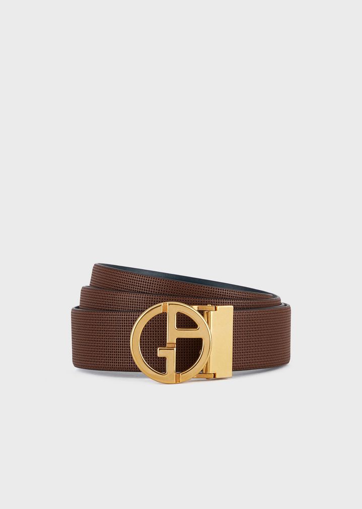 leather-belt-with-ga-logo-formed-of-micro-dots leather-belt-with-ga-logo-formed-of-micro-dots