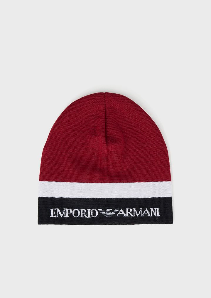 mens armani beanie