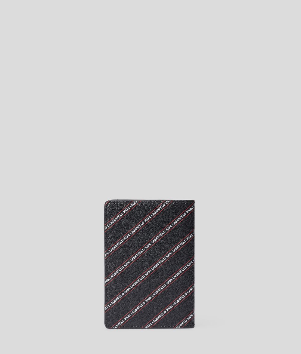 KARL LAGERFELD K/Stripe Ikonik Passport Cover Cardholder Woman d