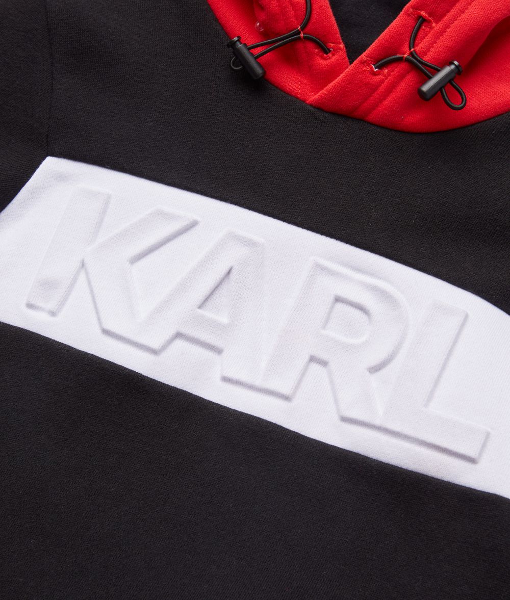KARL LAGERFELD Logo Embossed Hoodie Kids’ Sweatshirt Man d