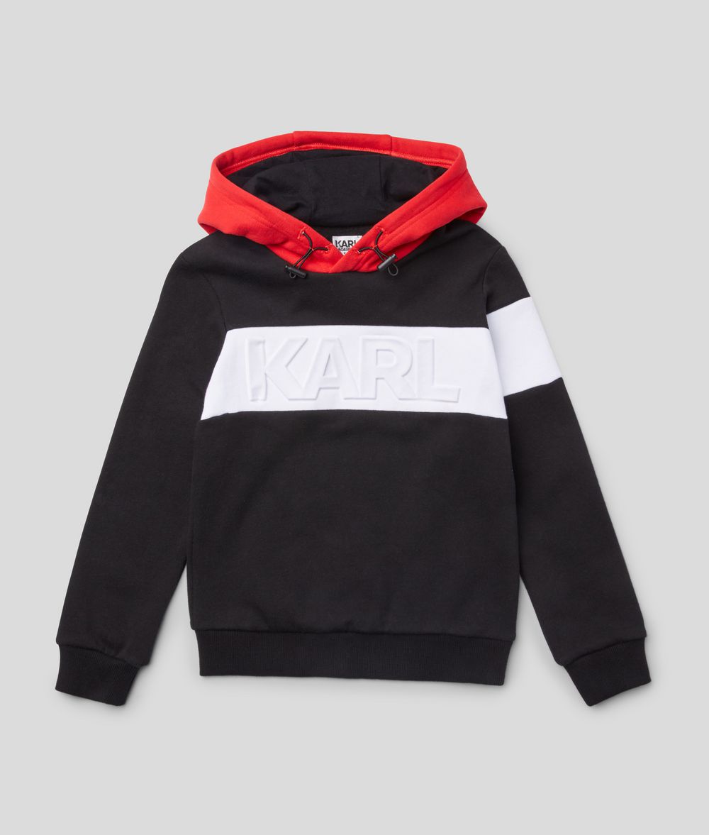 KARL LAGERFELD Logo Embossed Hoodie Kids’ Sweatshirt Man f