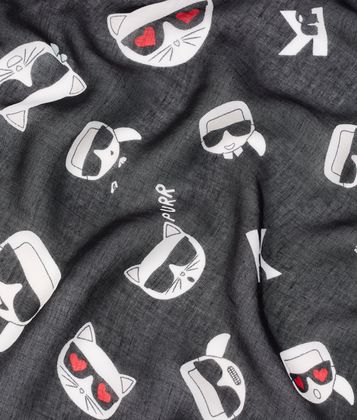 KARL LAGERFELD K/IKONIK PRINTED SCARF KARL LAGERFELD K/IKONIK PRINTED SCARF
