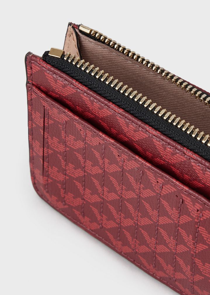 Tarjetero con estampado integral de monograma Tarjetero con estampado integral de monograma