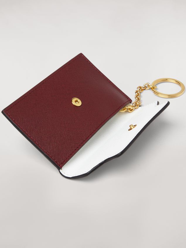 Key holders Marni Key ring in saffiano calfskin pink white and burgundy Woman