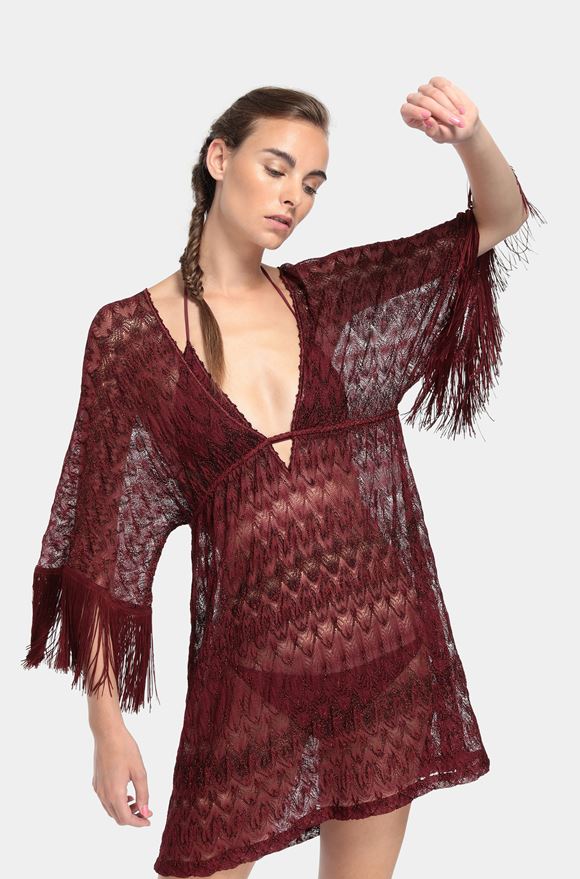 maroon beach dress
