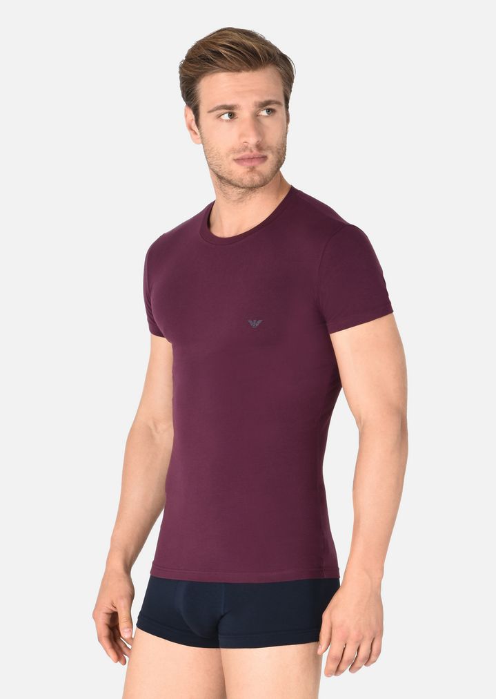 T Stretch Homme Coton Armani Shirt Emporio En nFFtO8wxqr