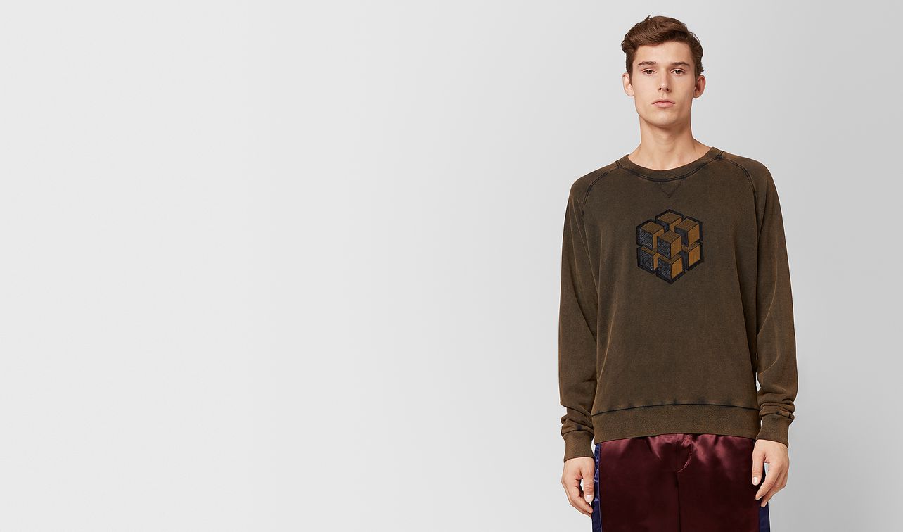 dark leather cotton sweatshirt landing