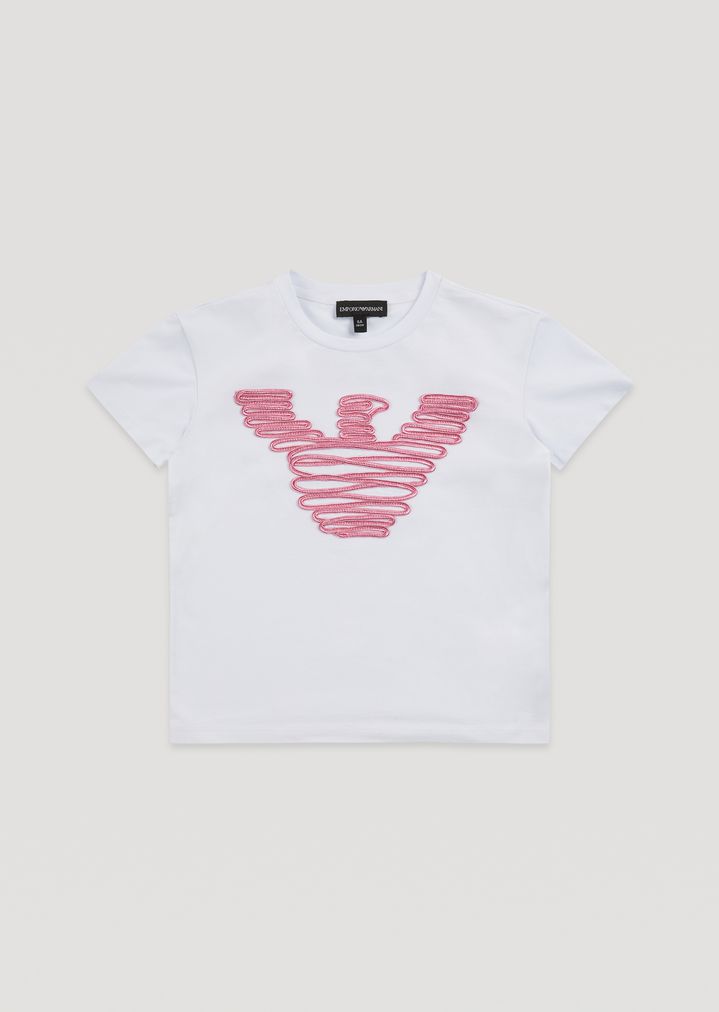 Camiseta de algodón con logotipo bordado Camiseta de algodón con logotipo bordado