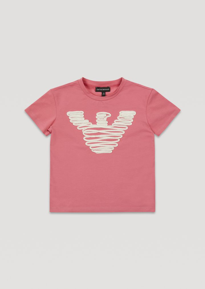 Camiseta de algodón con logotipo bordado Camiseta de algodón con logotipo bordado