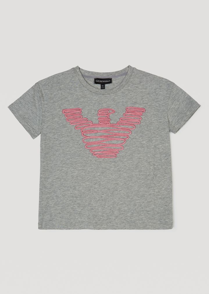 Camiseta de algodón con logotipo bordado Camiseta de algodón con logotipo bordado