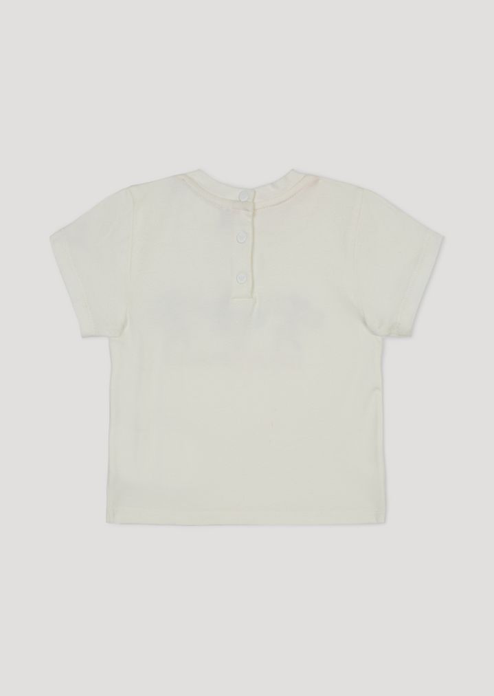 Camiseta de algodón con estampado flocado de animadoras Camiseta de algodón con estampado flocado de animadoras