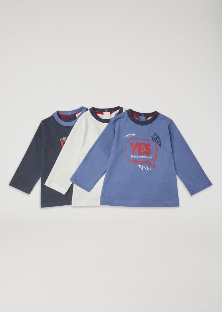 Pack con 3 jerséis de manga larga con estampado colegial Pack con 3 jerséis de manga larga con estampado colegial