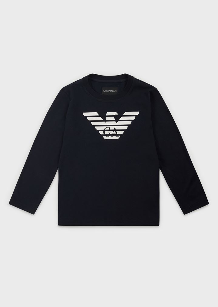 Jersey de manga larga de punto con logotipo de gran tamaño Jersey de manga larga de punto con logotipo de gran tamaño