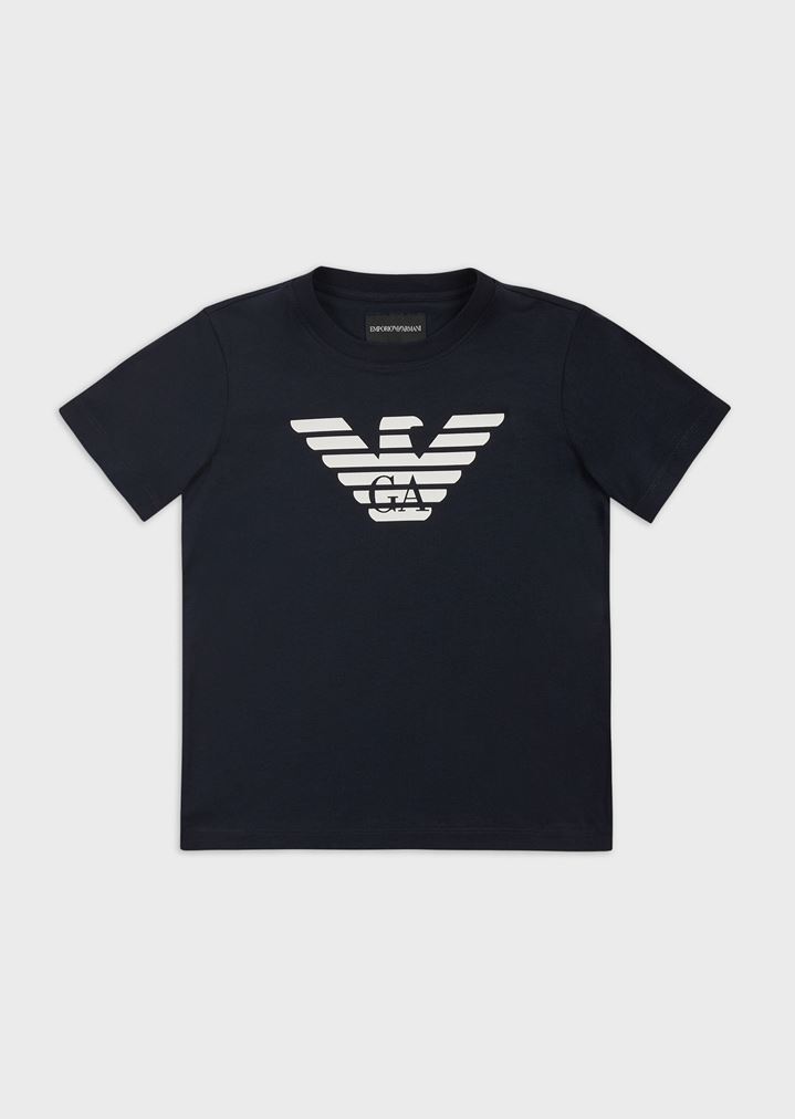 Camiseta de punto de algodón con logotipo de gran tamaño Camiseta de punto de algodón con logotipo de gran tamaño