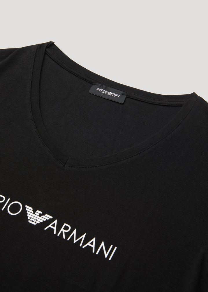 Camiseta de punto de algodón con logotipo estampado Camiseta de punto de algodón con logotipo estampado