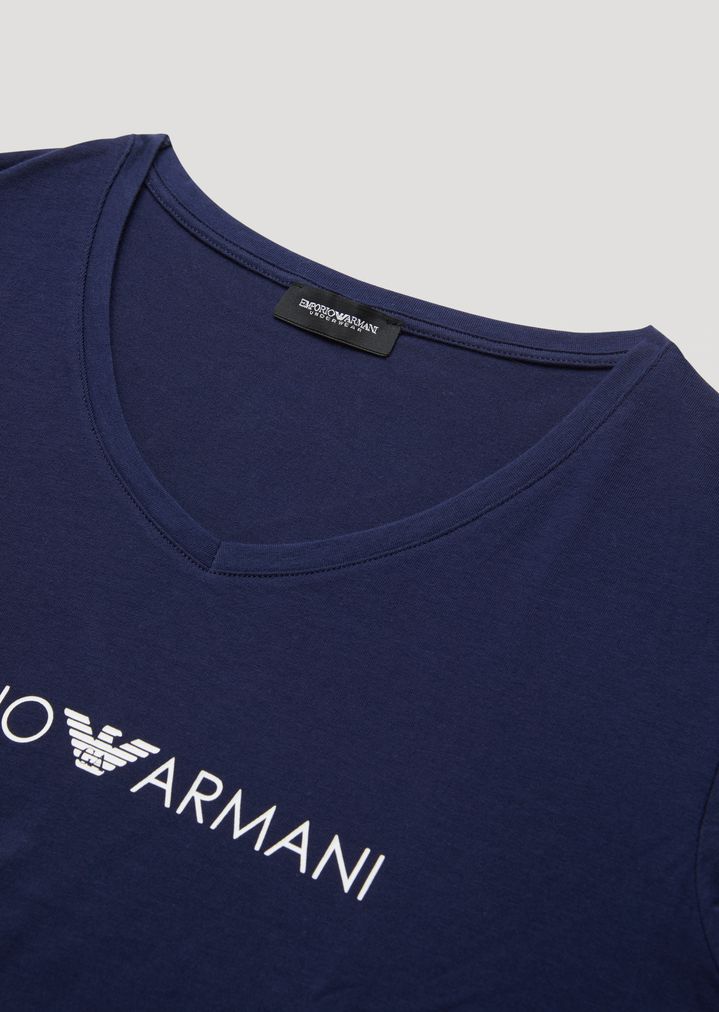 Camiseta de punto de algodón con logotipo estampado Camiseta de punto de algodón con logotipo estampado