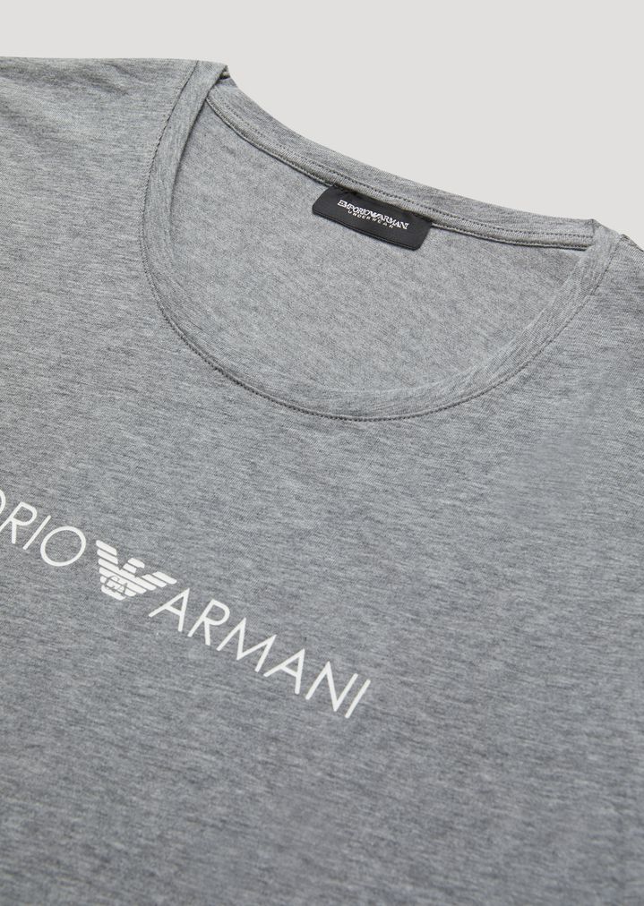 Camiseta de punto de algodón con logotipo estampado Camiseta de punto de algodón con logotipo estampado