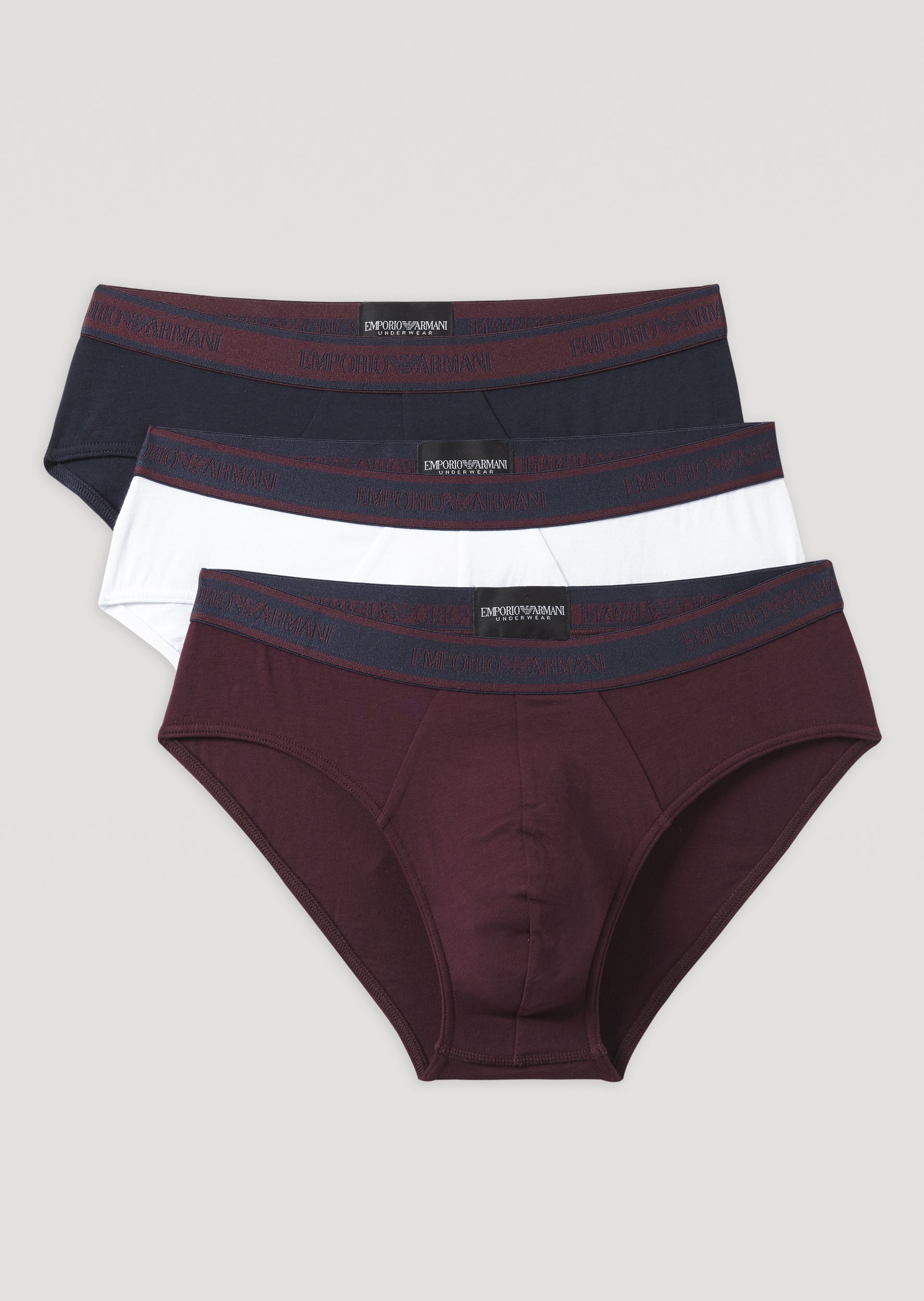 Set of 3 stretch cotton briefs Man Emporio Armani
