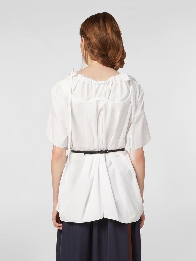 Medium Sleeve Shirt Marni Blouse in poplin with drawstring and bows Woman
