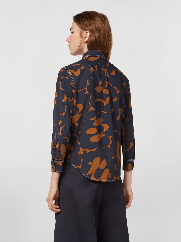 Long Sleeve Shirt Marni Poplin shirt with Belou print and chest pocket Woman