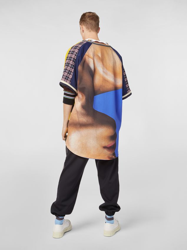 Camicia manica corta Marni Camicia patchwork in cotone tecnico con stampa artista Betsy Podlach Uomo