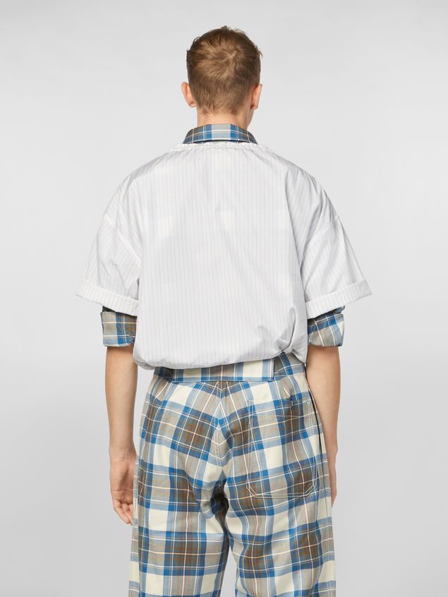 Short Sleeve Shirt Marni Shirt in striped cotton poplin with drawstring Man