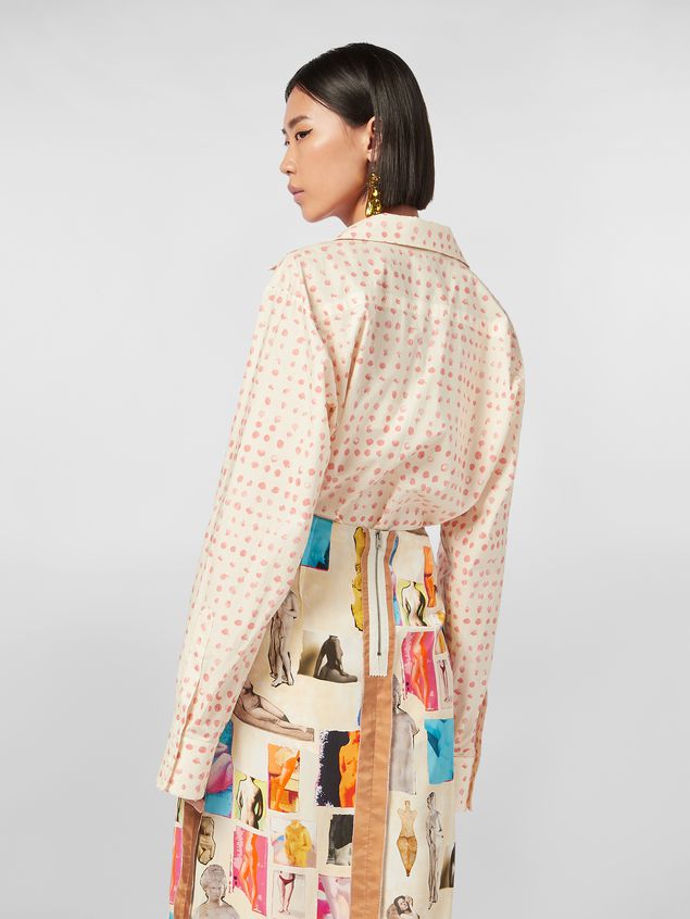 Long Sleeve Shirt Marni Shirt in cotton poplin Cerere print with lapels collar Woman