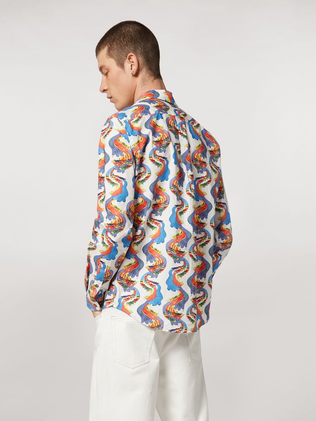 Long Sleeve Shirt Marni Cotton shirt Firebird print by Bruno Bozzetto Man