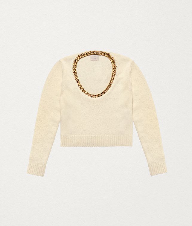 BOTTEGA VENETA SWEATER IN WOOL AND STERLING SILVER Knitwear Woman fp