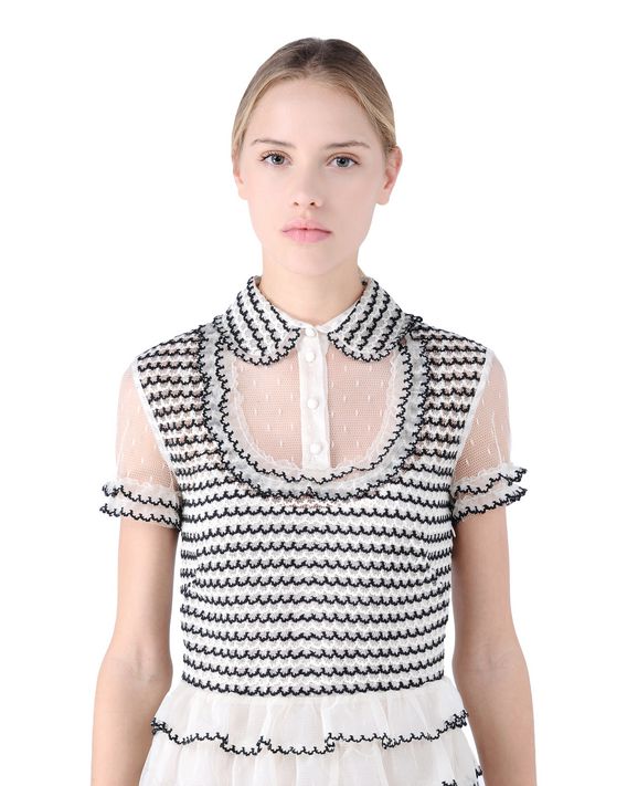 REDValentino Crochet Scallop Embroidered Silk Dress - Dress for Women ...