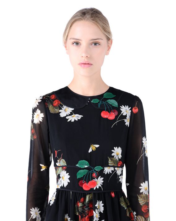 REDValentino Daisies And Cherries Printed Silk Dress Dress for Women