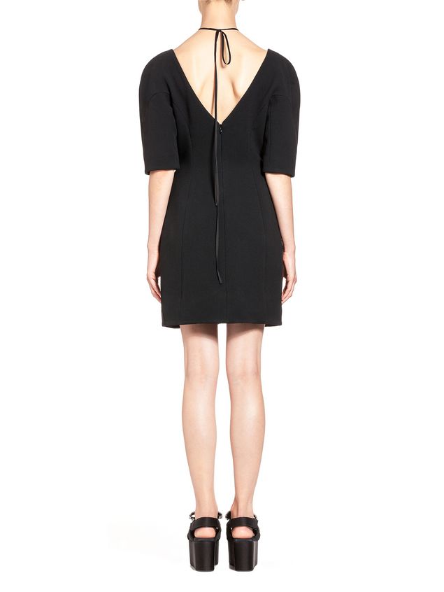 Short Sleeve Dress Marni Crêpe dress with crystal bow Woman