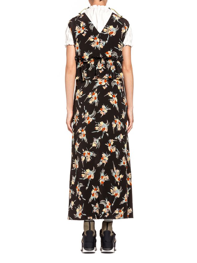 Dress In Silk Crepe Rustle Print From The Marni Fall Winter Marni Dress In Silk Crepe Rustle Print Woman
