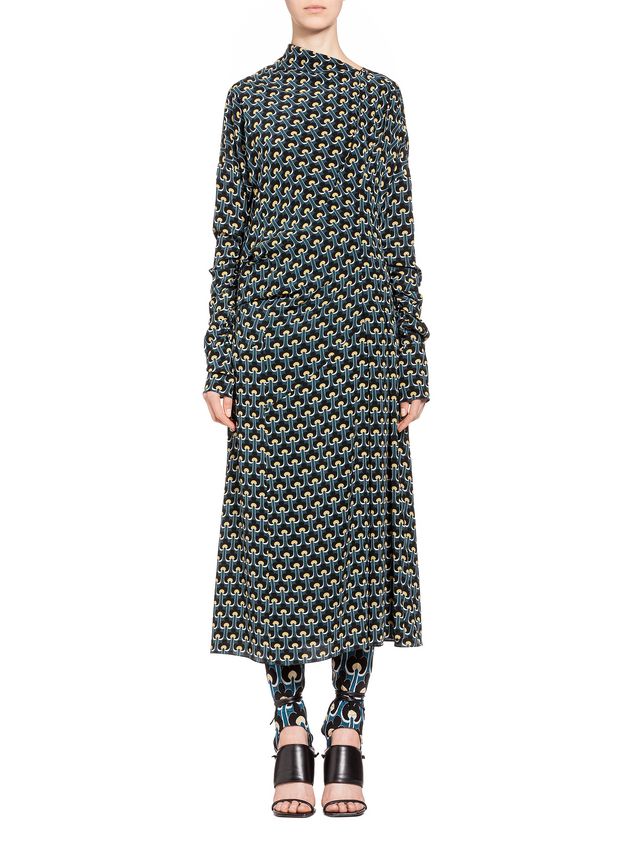 Dress In Silk With Portrait Print from the Marni Fall/Winter 2019 ...