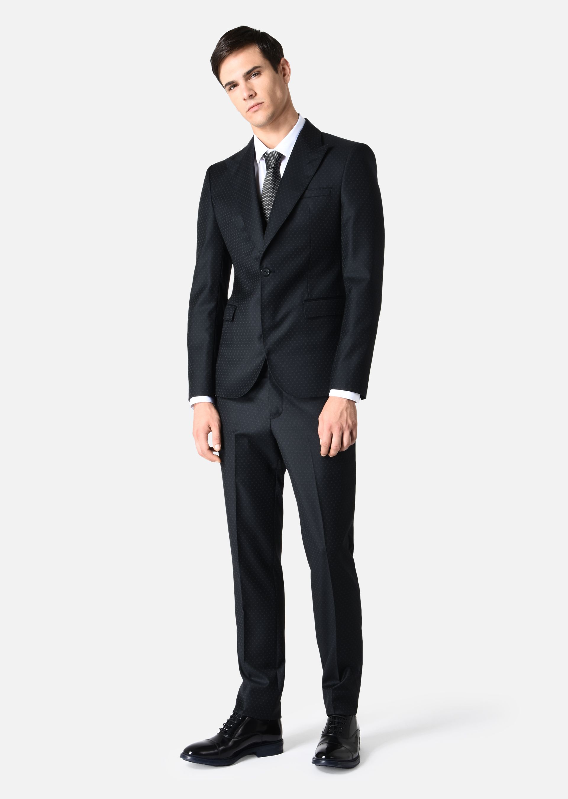SUIT IN PURE WOOL WITH LARGE PEAKED LAPELS for Men Emporio Armani