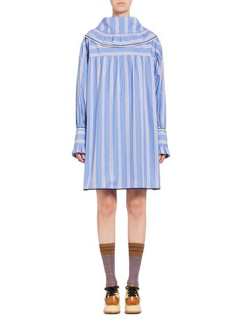 Marni Ruffled dress in striped poplin Woman