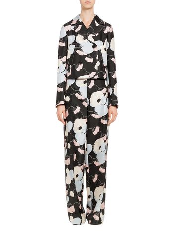 Marni Cotton silk jacket with Havana print Woman