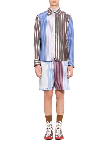 Marni Patchwork jacket in striped cotton Man