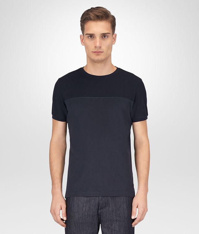 BOTTEGA VENETA DARK NAVY COTTON T-SHIRT T-Shirt and Polo Man fp