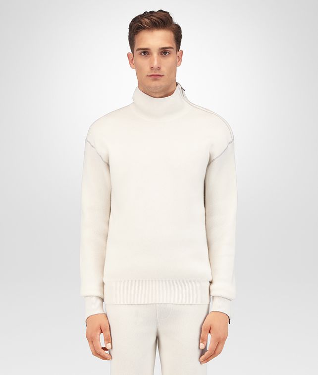 BOTTEGA VENETA PULL EN CACHEMIRE ET LAINE LATTE Maille Homme fp
