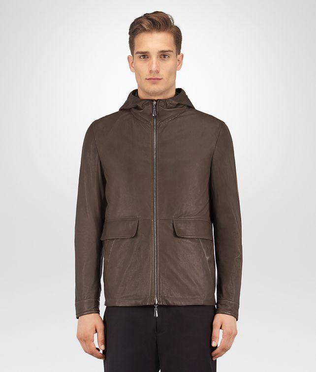 BOTTEGA VENETA ESPRESSO LAMB DARK MOSS NYLON REVERSIBLE JACKET Outerwear and Jacket Man fp