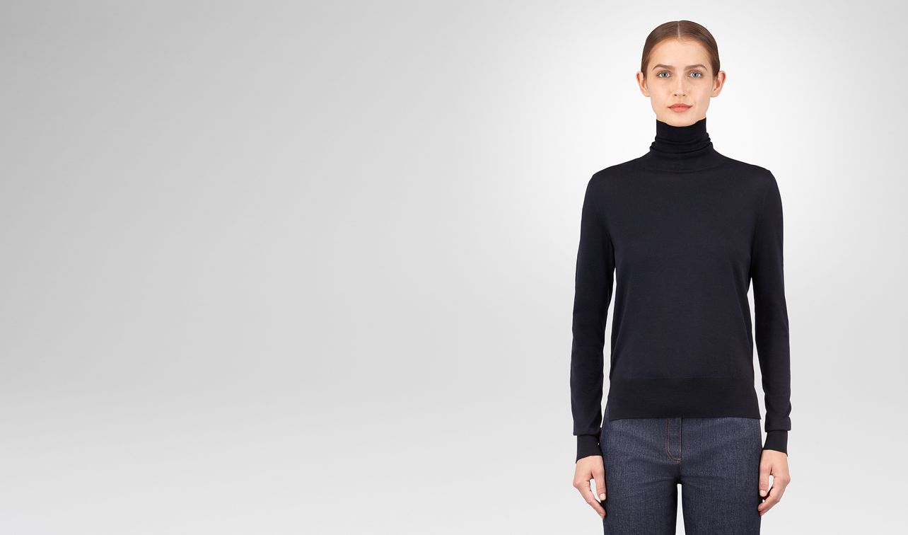 maglia in lana merino blu navy scuro landing