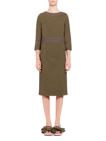 Marni Crew neck dress in poplin Woman