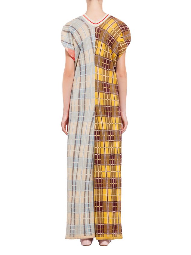 Abito manica corta Marni Abito scollo a V in cotone jacquard Donna