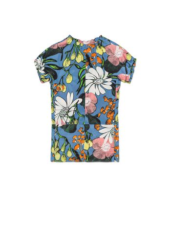 Marni HALF SLEEVES DRESS IN SILK AND VISCOSE ALLOVER MADDER PRINT Woman